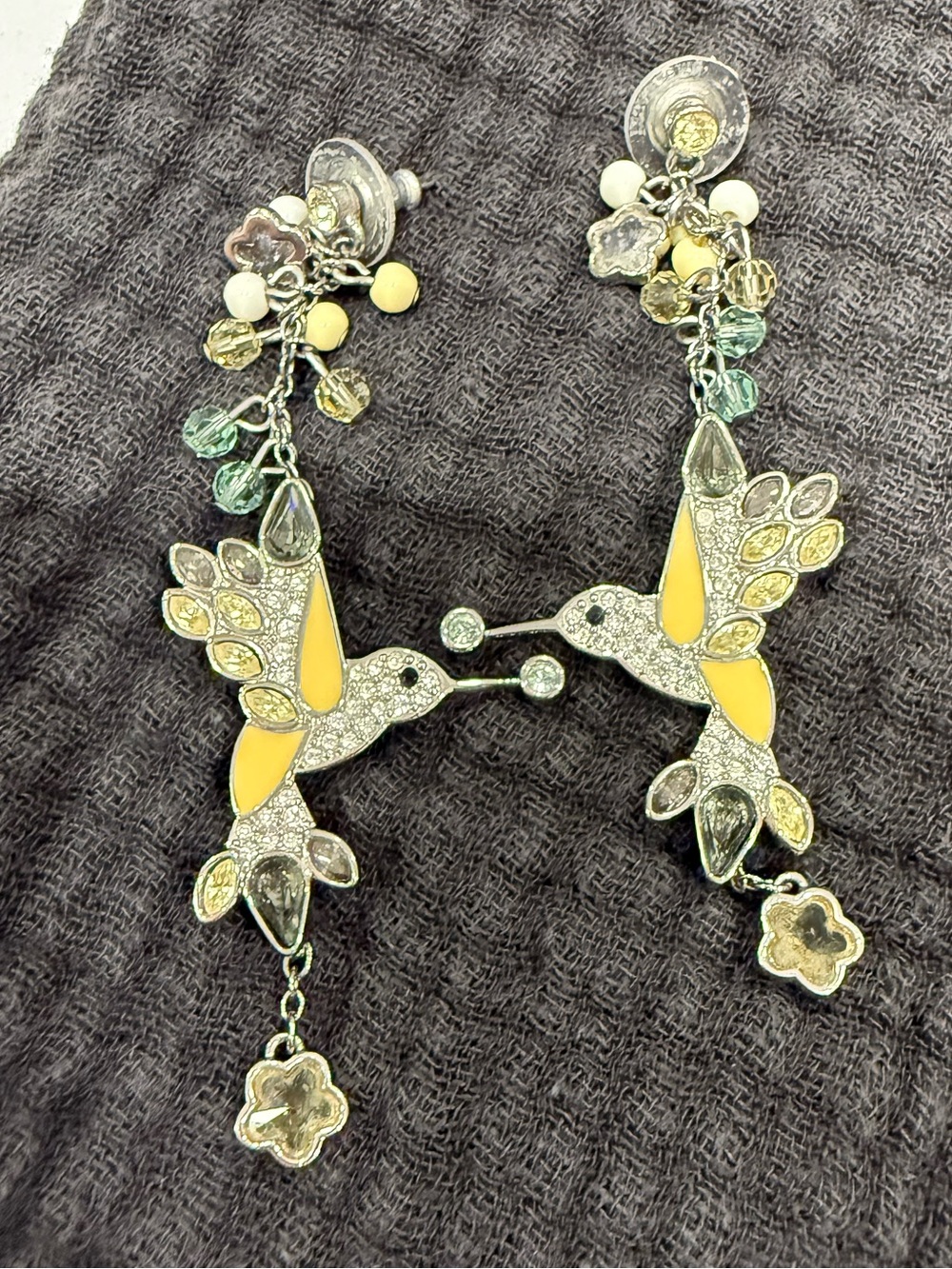 Vintage Swarovski hummingbird earrings